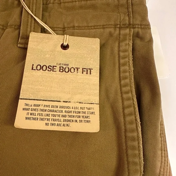 Mens  34X30 Gap Khakis Y2K  Loose Boot Fit Industrial Standard NWT Distressed - Picture 8 of 9